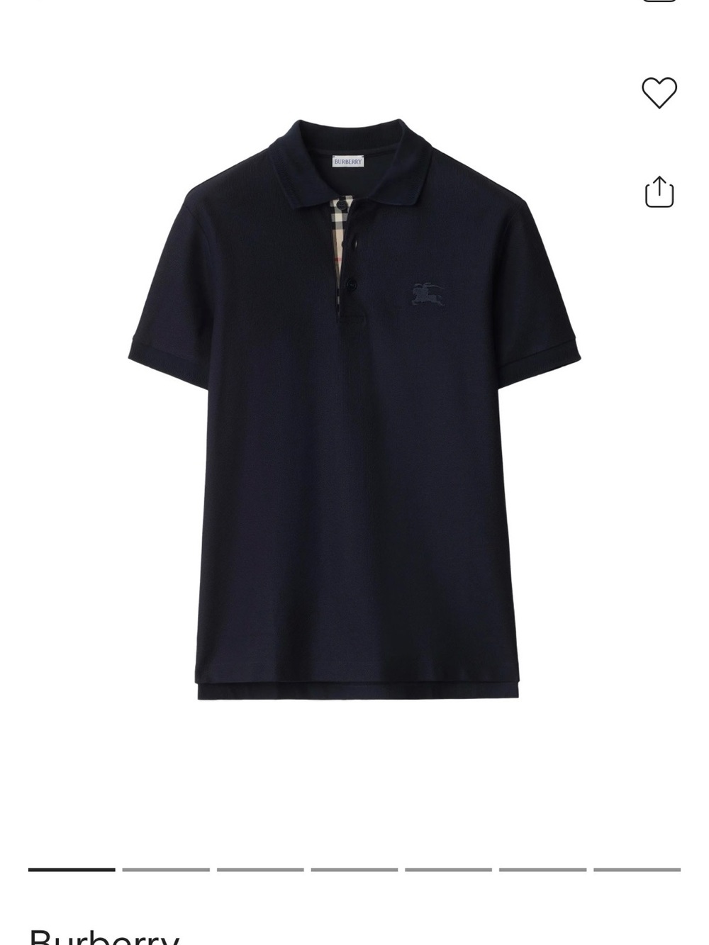 Burberry Men’s Navy Polo with Signature Check Placket